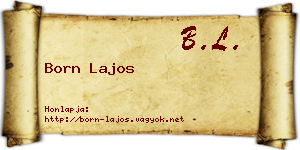 Born Lajos névjegykártya